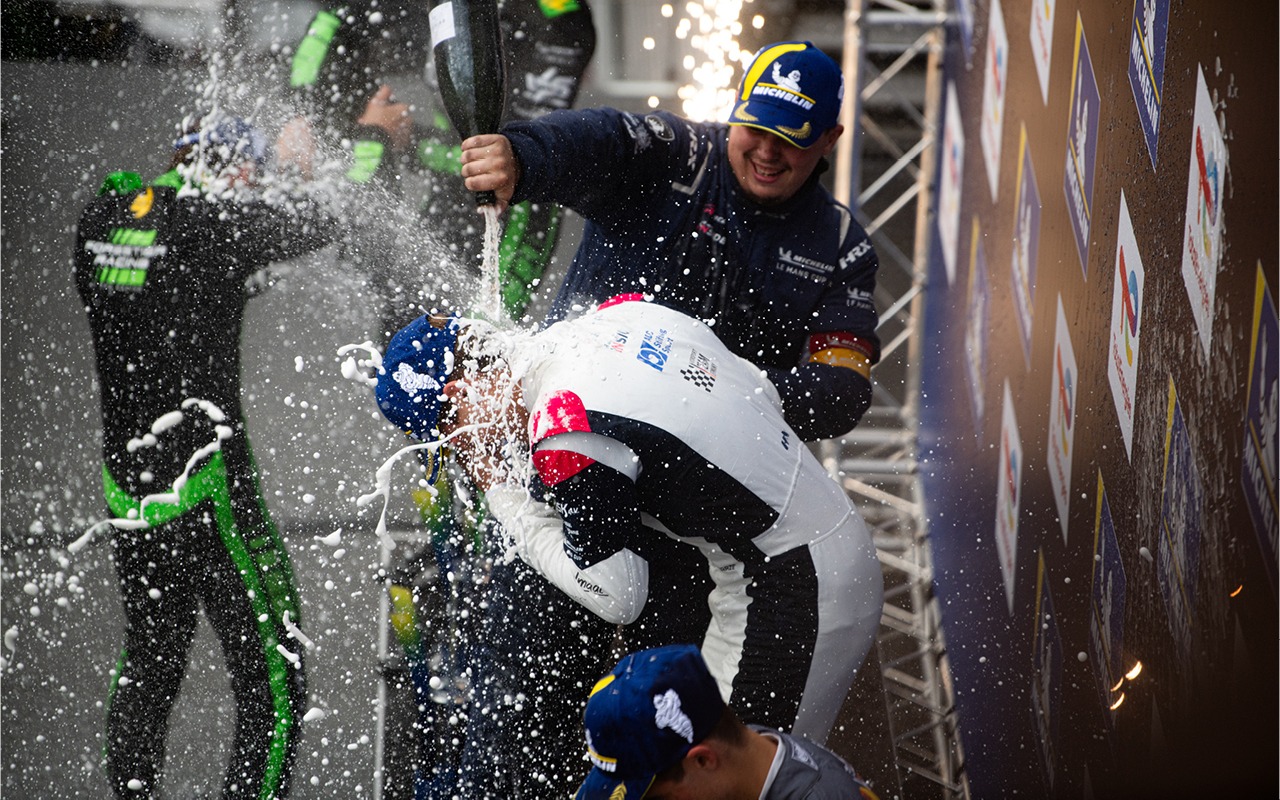 r-ace gp spa franchorchamps michelin le mans cup win 2025 hadrien david hugo schwarze podium