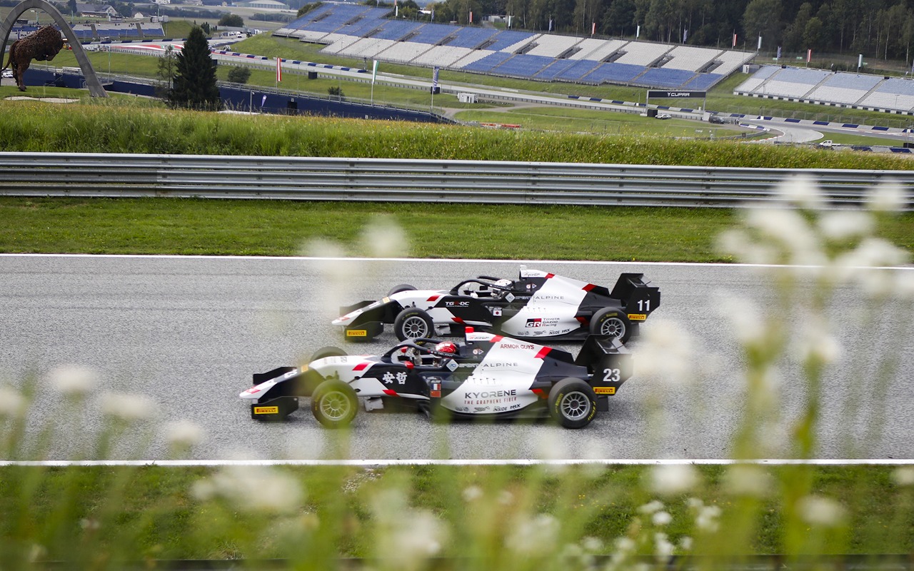Enzo deligny jin nakamura r-ace gp red bull ring podium second third 2025 season motorsport racing formula regional